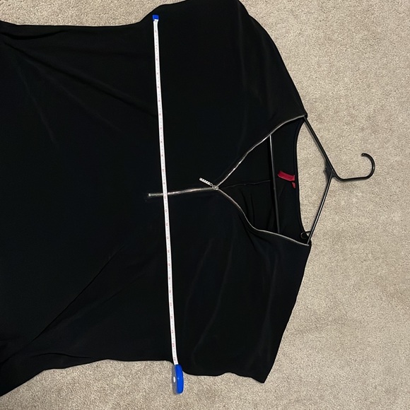 Love Scarlet - Women’s Black Blouse with Zipper - Picture 7 of 8